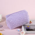Zipper Large Color Velvet Makeup Bag Cosmetic Bag Organizer Travel Washing Pouch. 
