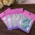 100Pcs Gradient Bags Resealable With Zipper Plastic Display Pouch Jewelry Storage Packaging Small Businesses Supplies. 