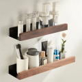 Black Walnut Wood Living Room Storage Rack Bathroom Storage Rack Multifunction Storage Rack Wall Mounted Light Luxury Non Perforated 20cm. 