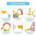 MUMLOVE (1 PC) Baby Fruit Feeding Nipple for Kids with Ring 5 Months+ BPA Free 100% Natural Extract Food Grade, Easy to Grip Easy to Carry Vegetable Nibbler Pacifier for Babies Rattle Handle Teething Toy Feeder for Infant Safely Self Feeding P6107. 