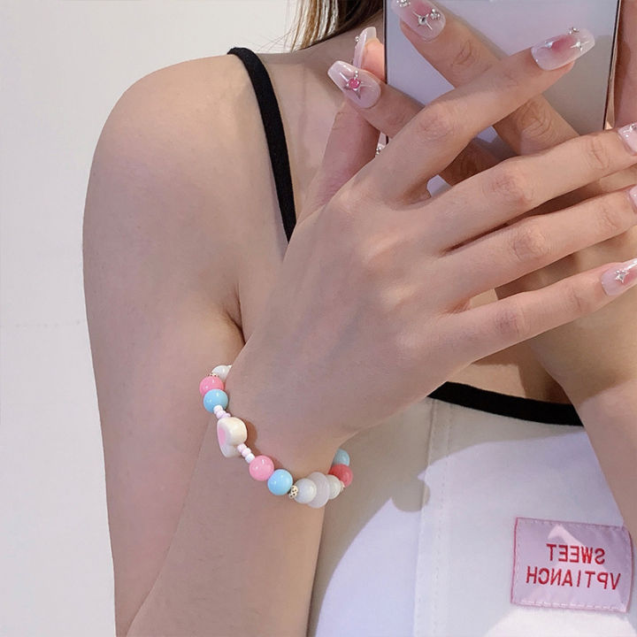 Candy%20Color%20Lovely%20Sweet%20Beaded%20Bracelet%20Creative%20Delicate%20Star%20Pendant%20Necklace%20Charming%20Vintage%20Fashion%20Love%20Heart%20Jewelry%20-%20Image%204