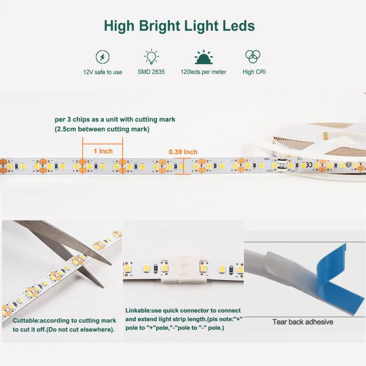 12V%202835%20LED%20Strip%20Light%20Warm%20And%20White%205%20Meter%20120LEDs/m%20LED%20Tape%20Light%20Cuttable,%20Connectable,%20Dimmable%20LED%20Strips%20for%20Profile%20Light,%20Indoor,%20Under%20Cabinet%201000Lm/M%209.6W/M%20CRI%2090+%20-%20Image%203