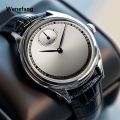 Wenefang Watch 2Pcs Set Free Bracelet Fashion Men Business 2025 New Black Leather Waterproof Quartz Watches. 