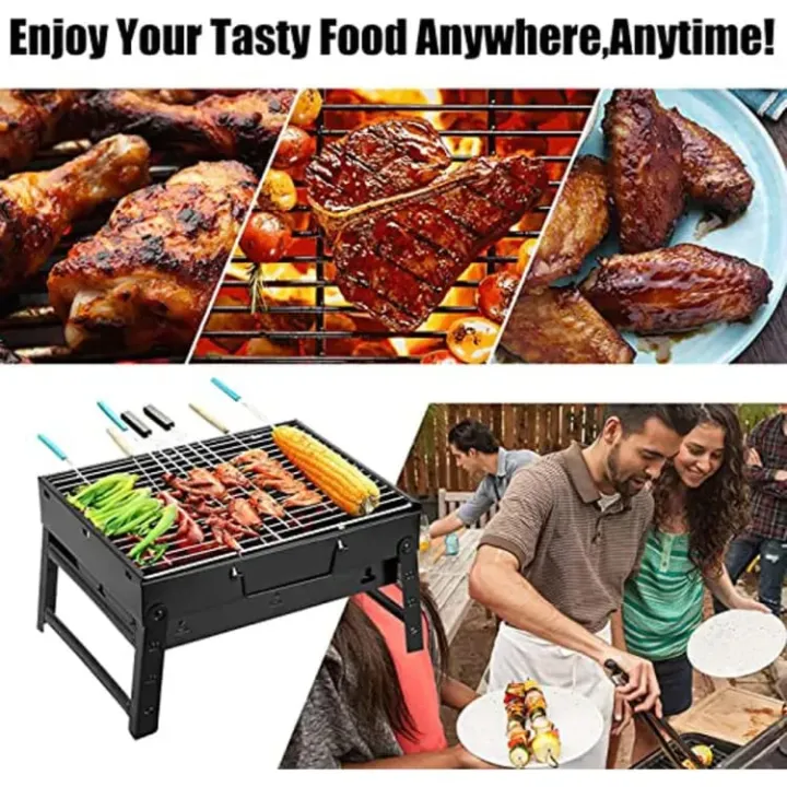 Chrome%20Plated%20Portable%20Outdoor%20Steel%20Collapsible%20Barbeque%20Grill%20-%20Image%204
