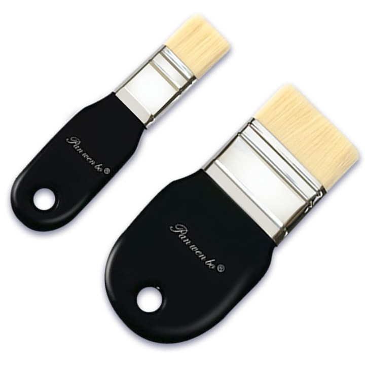 Flat Paddle Paint Brush Set Nylon Painting Brushes for Acrylic Oil, Paint Varnishes Watercolor (1in & 2in)