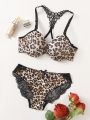 A3159 Vest Susp Set Panties Bra Clothing Lace Lingerie 2025 New PrettyDesign Fancy 2 Piece Lingerie Leopard Design. 