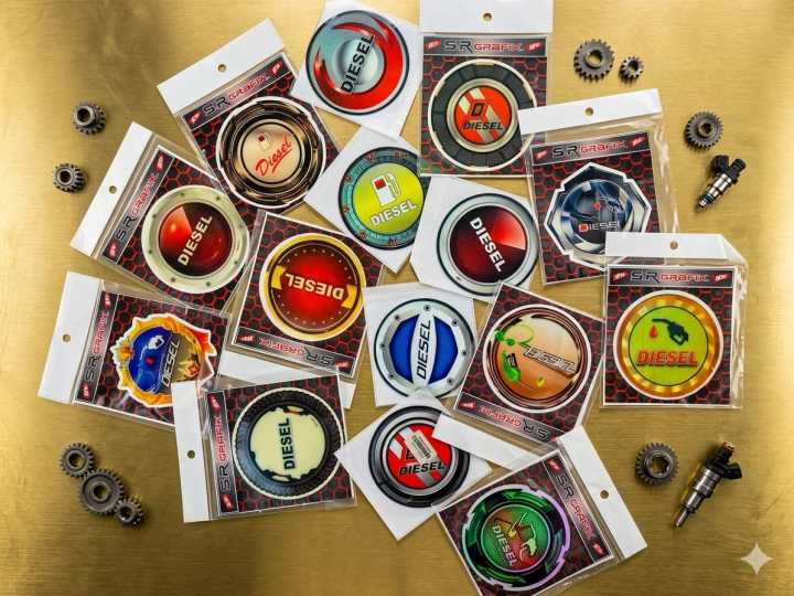 Autofetch Diesel Sticker for Car Lid Fuel Tank Sticker