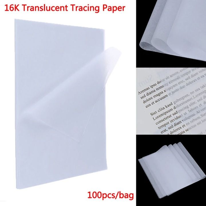 100Pcs Durable Drawing Sheet A4 Tracing Paper Office Art Supplies For Student Sketching Paper Calligraphy Writing White Translucent Drawing Copy Paper
