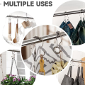FORIDE 12 Pcs Shower Curtain Hooks, Shower Curtain Rings Rust Proof Balanced Glide Double Shower Curtain Hooks Silver. 