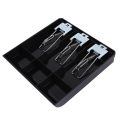 2X 3-Grid Money Cash Coin Register Insert Tray Replacement Cashier Drawer Storage Register Tray Box Classify Store. 