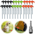 NAMUNY 8Pcs Screw in Tent Stakes with Hex Socket Heavy Duty Spiral Screw Tent Stakes Pegs Screw for Outdoor Camping Orange. 