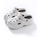 New height increasing thick soled perforated shoes summer women home slippers for wearing outside anti slip and anti collision Baotou beach sandals. 