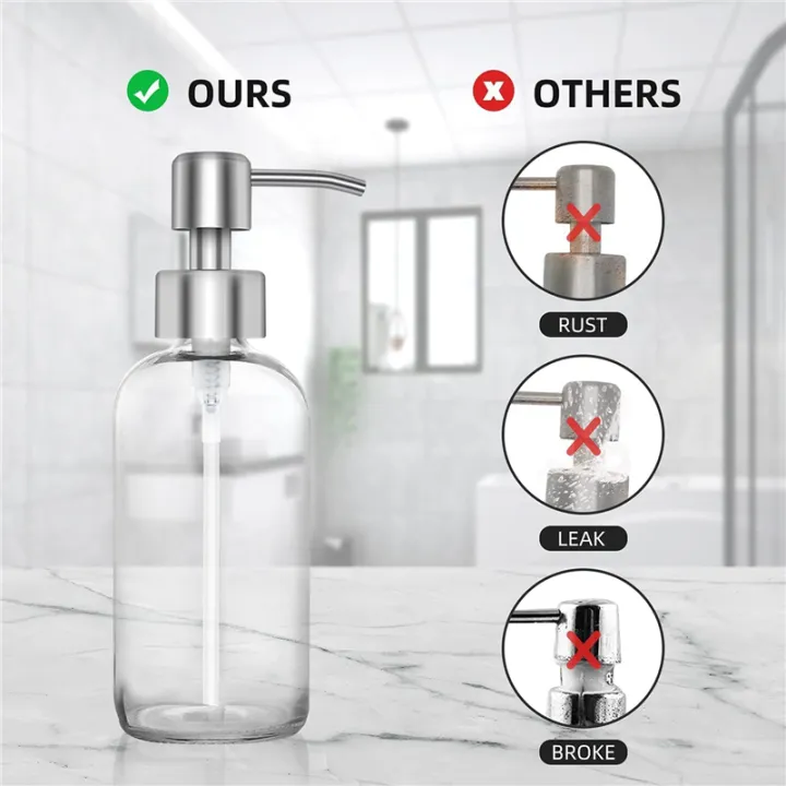JAERBEE%208Pcs%20Soap%20Dispenser%20Pump%20Replacement%20Stainless%20Steel%20Lotion%20Dispenser%20Pump%20for%20Regular%2028/400%20Neck%20Bottles%20for%20Bathroom%20-%20Image%205