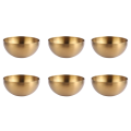 EITGZWAS 6X Large Capacity Stainless Steel Salad Bowls Korean Soup Rice Noodle Ramen Bowl Kitchen Food Container,Gold,15X7CM. 