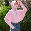 Breathable Sports Cloak Style Long Sleeve Jacket Anti-UV Large Brim Hat Riding Sunscreen Hoodie Cooling Crop Top For Women. 