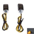 NAMUNY 4Pcs Universal LED Black Tiny Small Indicators Turn Signals Motorcycle Motor Bike for. 