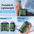 Portable Waist Hanging Neck Rechargeable Fan with Power Bank Digital Display for Sports Courier Outdoor Working. 