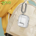 Lenuo For AirPods 4 Cover With Anti-Lost Keychain Transparent Earphone Case. 