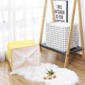 100L Capacity Cube Durable Quality Cotton Linen with PE Waterproof Coating Coating Laundry Basket Bag with Handles and Cover. 