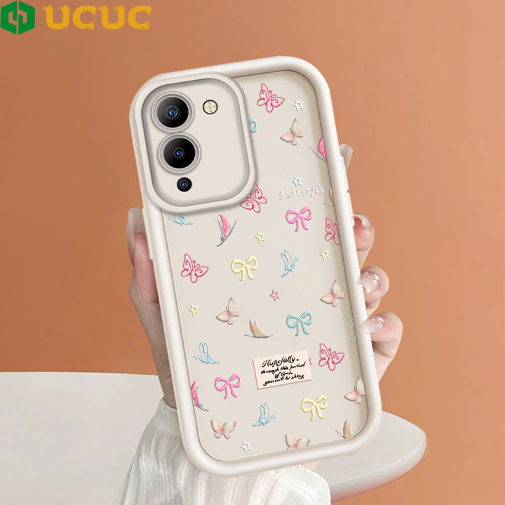 UCUC for Infinix Note 12 G96 Back Cover Full Screen Color Bow Tie Soft Silicone Square Ladder Phone Case
