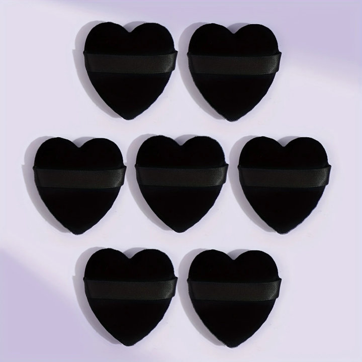 MAANGE 7Pcs Reusable Soft Heart Shape Velvet Powder Puff Mini Face Makeup Washable Sponge MAG51398-7