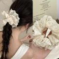 New Hair Accessories Lace Scrunchies Headwear High Elasticity Soft Scrunchy Hair Ties Solid Color Hair Rope Ponytail Holder. 