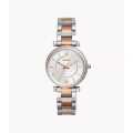 Fossil Rose Gold/Silver Stainless Steel Business Watch For Women - ES4342. 