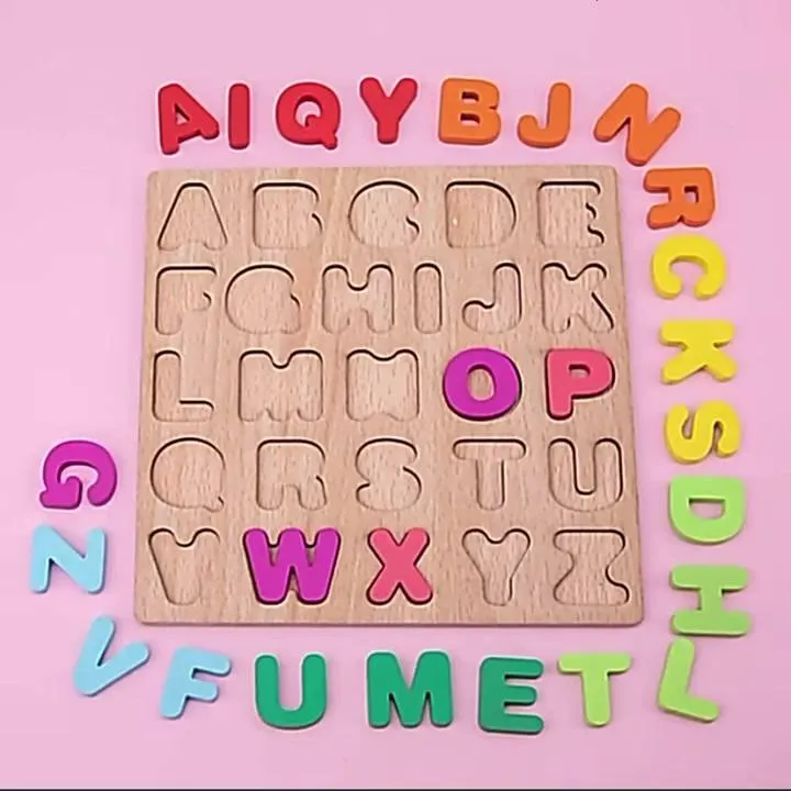 3 in 1 ABC Alphabet Digital Puzzle Wooden Toys Kid Number Letter Shape ...