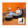 Intex 2 In 1 Chair Air Sofa With Style Foot Stool, Electric Air Pump. 