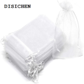 DISICHEN Profesional 50pcs Sheer Transparent Chiffon Organza Bags Christmas Halloween Wedding Birthday Party Candy Gift Boxes Jewelry Packaging Bags. 