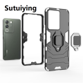Sutuiying Original Huangdian Fashion Vivo V30 Lite 5G केस Vivo V30 Lite 5G कभर शकप्रूफ आर्मर PC सिलिकन स्ट्यान्ड होल्डर फोन ब्याक कभर Vivo V30 Lite 5G को लागि. 