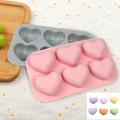 Six lines Heart cake baking mold High-quality Valentine's Day Silicone Love mousse chocolate silicone mold Heart-shaped for Baking enthusiasts Valentine's Day gift Home baking Dessert decoration Party. 
