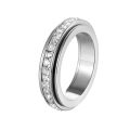 【VisioN Super Shop】Full zircon rotatable stress rings for men luxury jewelry anxiety stress stainless steel couple ring. 