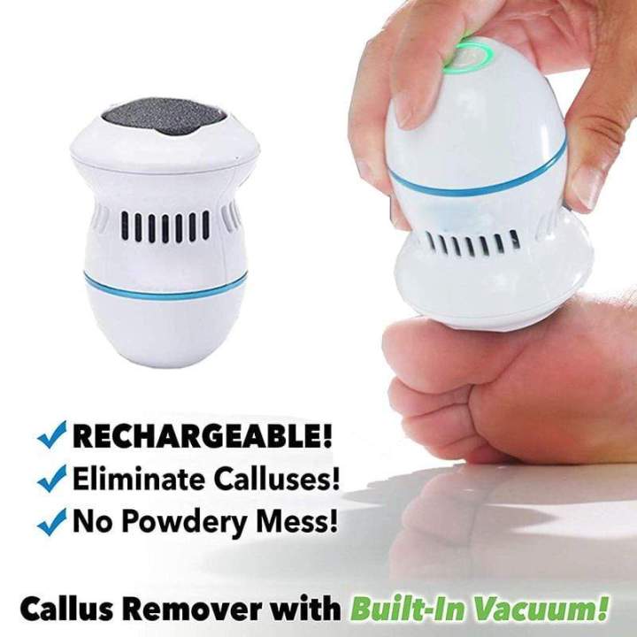 Rechargeable Electric Foot File PediVac – Callus Remover for Feet with Built-in Vacuum Removes Dead Skin from Feet