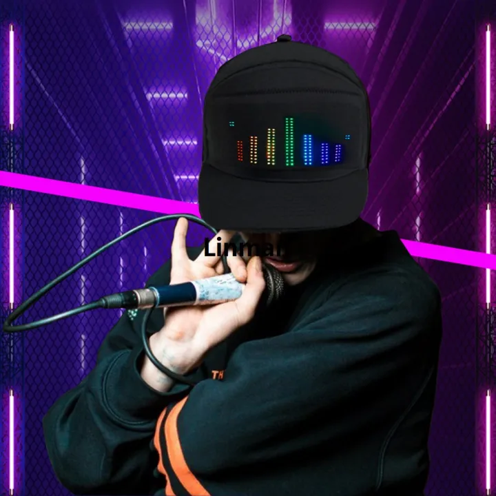Full-color LED Hat Light Display Screen DIY Smart Baseball Hat ...