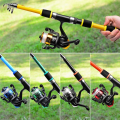 Telescopic Fishing Rod Reel Novice Sea Rod Set Orange. 