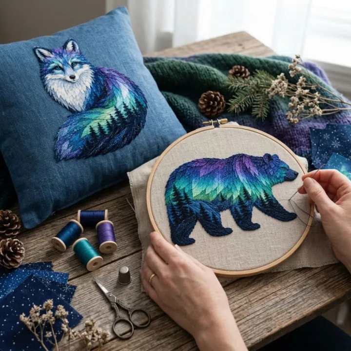 Party%20Decor%20Northern%20Lights%20Aurora%20Animal%20Quilt%20Kit%20Handmade%20Nature%20Themed%20Patchwork%20Sewing%20Kit%20Embroidery%20Starry%20Forest%20Animal%20Applique%20Kit%20Home%20Decor%20-%20Image%205