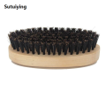 Sutuiying Wooden Hair Beard Brush For Men Natural Wood Comb Boar Bristle Mustache Profesional Brush Travel Men's Waves Brush Gifts Birthday Beard Care. 