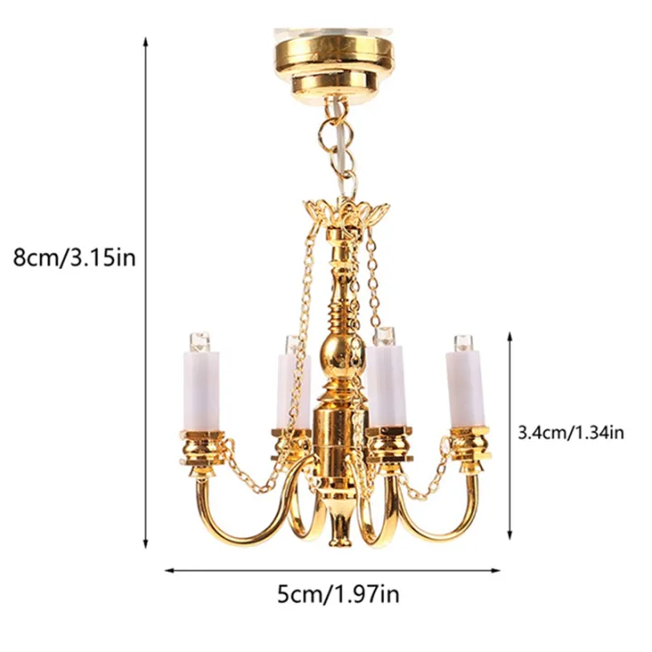 fasdaga%202X%201:12%20Mini%204%20Arm%20Ceiling%20Lamp%20Chandelier%20LED%20Lamp%20Wall%20Light%20Model%20Home%20Decor%20Decoration%20-%20Image%202