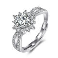 【Cheap】Moissanite Diamond Ring Women's Korean-style Elegant Full Diamond Four-claw Ring Ins Wrapping Diamond Ring Engagement Gift Accessories. 