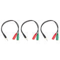 3Pcs Cable Adapter 2 in 1 Splitter 4 Pole 3.5mm Audio Earphone Headset to 2 Female Jack Headphone Mic Audio Cable 3 Pole. 