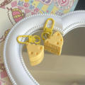 Mini size Cheese keychain Unique Resin Student girl Jewelry pendant Durable material Sweet Imitation food play pendant for Backpack decoration. 