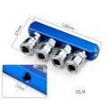 Pneumatic Distributor Manifold Multi Splitter 4 Way Air Hose Quick Connect Coupling Tool 1/4 Bsp Thread. 