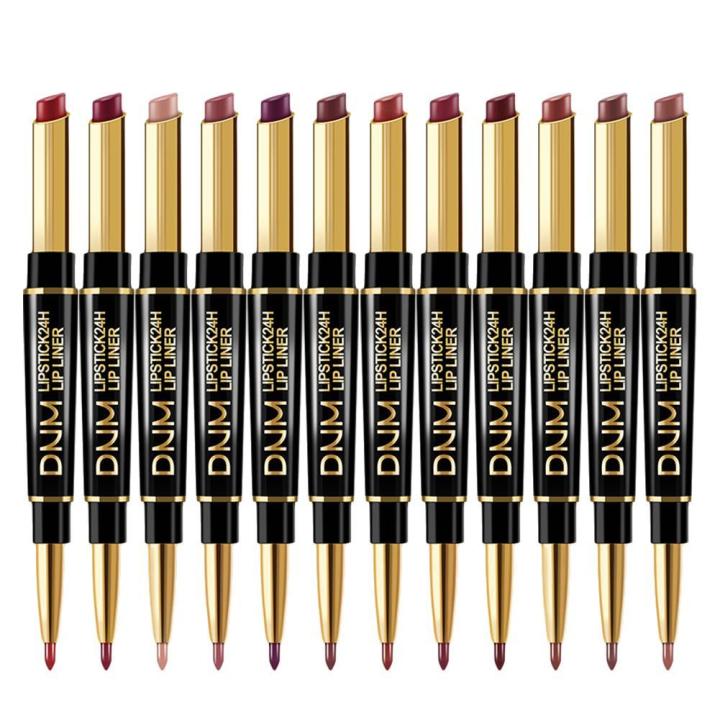 2 In1 Lip Liner Lipstick Set Matte Velvet Nourish Waterproof Long ...