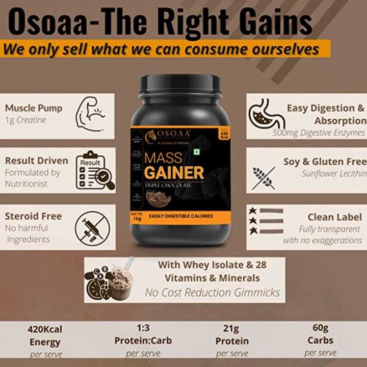OSOAA%201:3%20Lean%20Mass%20Gainer%201Kg%20With%20Creatine%20&%20Whey%20Protein%20-%20420%20Calories%20&%2021g%20Protein%20(Triple%20Chocolate,%201%20KG)%20-%20Image%205
