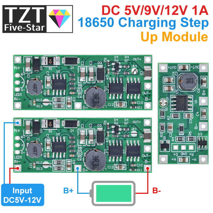 DC 5V 9V 12V Charging Step Up Booster Module for 18650 Lithium Battery ...