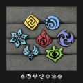 Genshin Impact Game Pyro Element Pin Brooch Unisex Gift Item. 