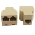 RJ45 CAT 5 CAT 6 LAN Network Ethernet Female to 2 x Female Plug Connector. 