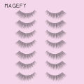 MAANGE MAGEFY 7 Pairs Faux Mink Synthetic Eyelash With Cruelty Free Natural Wispy Invisible Band Cat Eye Lashes MGY7260-7A. 