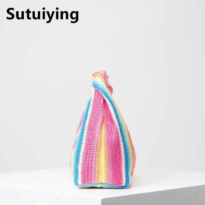 Sutuiying%20Vintage%20woven%20handbag,%20simple%20commuter%20bag,%20beach%20wind%20rainbow%20Bargain%20price%20bag,%20holiday%20casual%20straw%20purse%20(random%20pattern)%20-%20Image%204